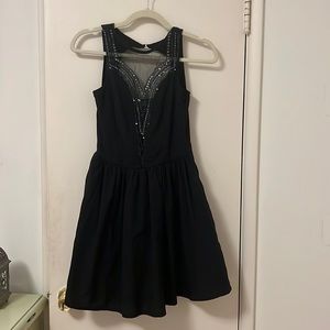 Sequin design black dress!!